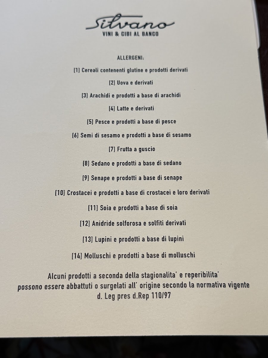Silvano Vini e Cibi Al Banco Photo Menu 3