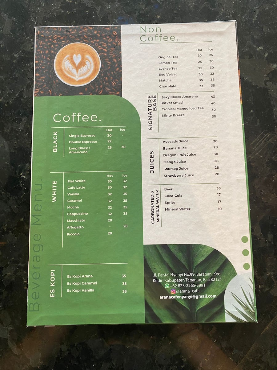 Arana Cafe Photo Menu 2