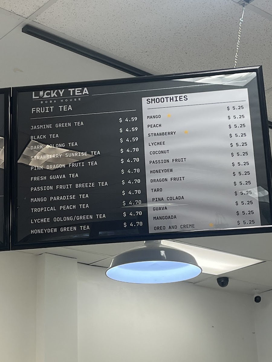 Lucky Tea Boba House Photo Menu 1