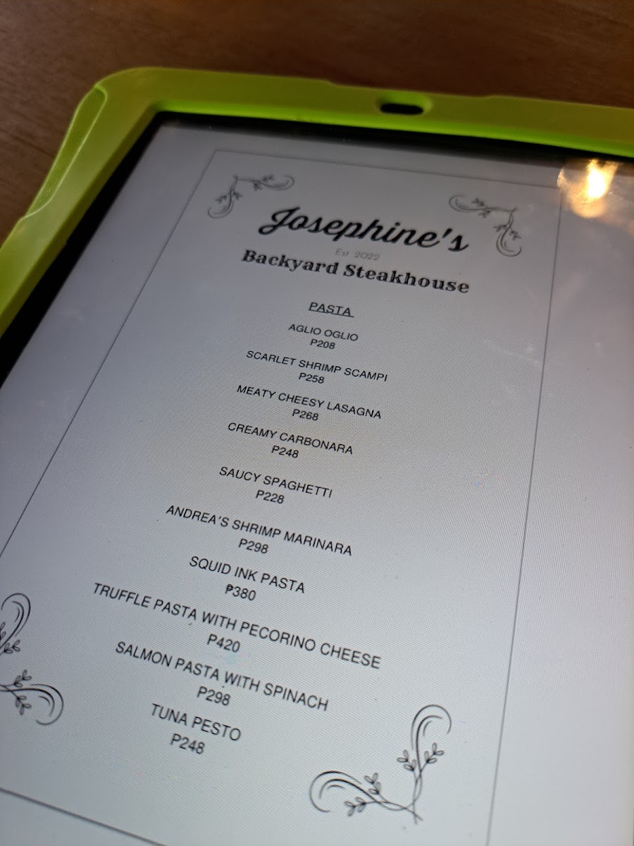 Josephine's Backyard Steakhouse Photo Menu 6