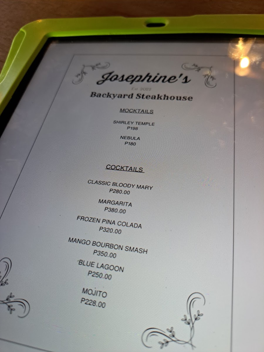 Josephine's Backyard Steakhouse Photo Menu 8