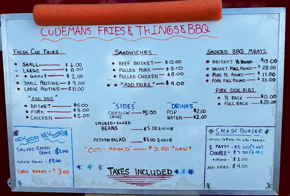 Codemans Fries & Things & BBQ & Catering Photo Menu 2