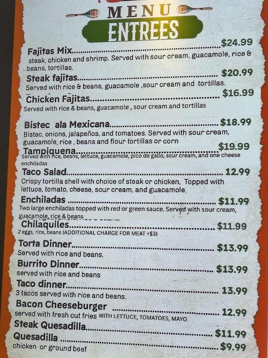 Dos Estados Mexican Restaurant Photo Menu 1
