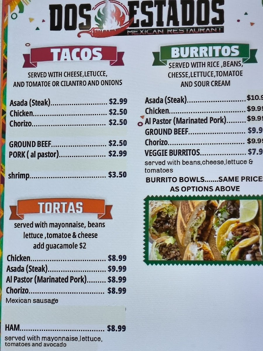 Dos Estados Mexican Restaurant Photo Menu 2