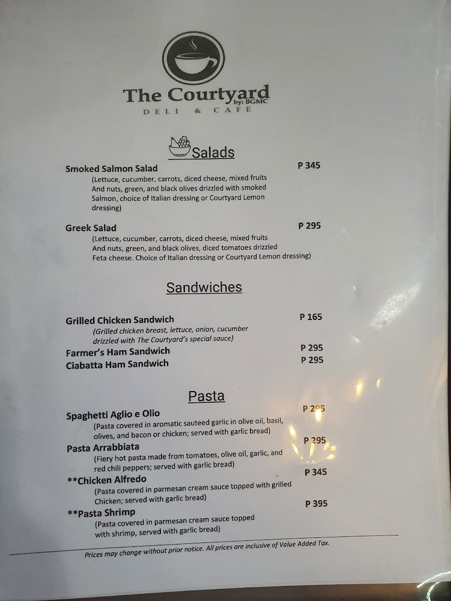 The Courtyard by BGMC Deli & Cafe Photo Menu 1