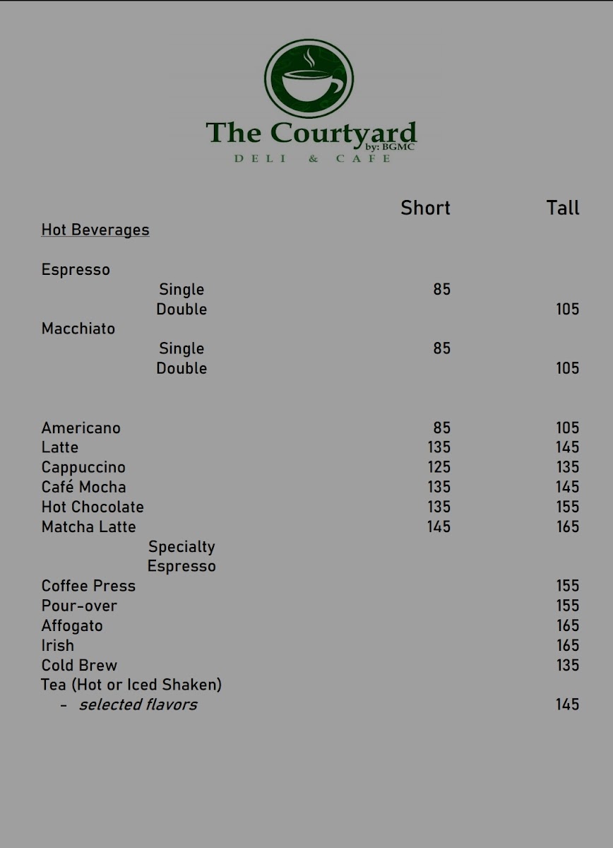 The Courtyard by BGMC Deli & Cafe Photo Menu 6