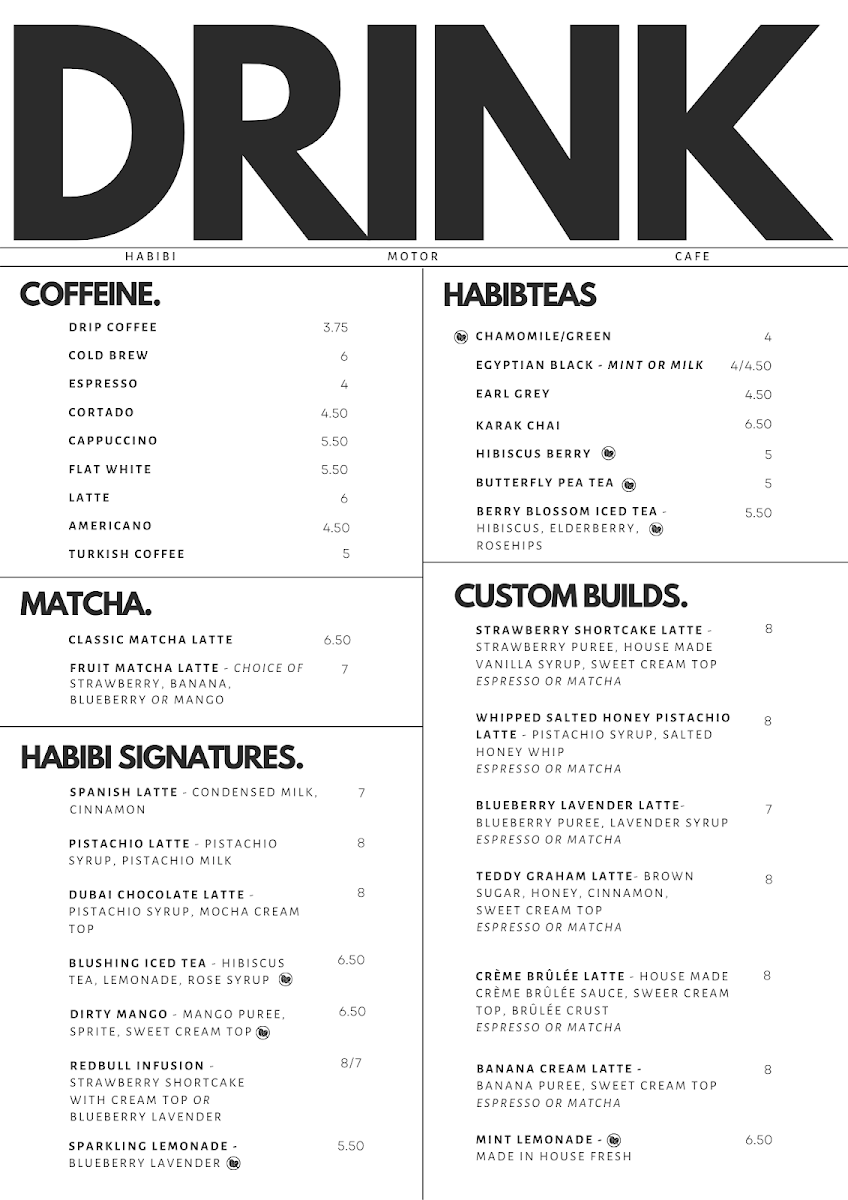 HABIBI MOTOR CAFE Photo Menu 1