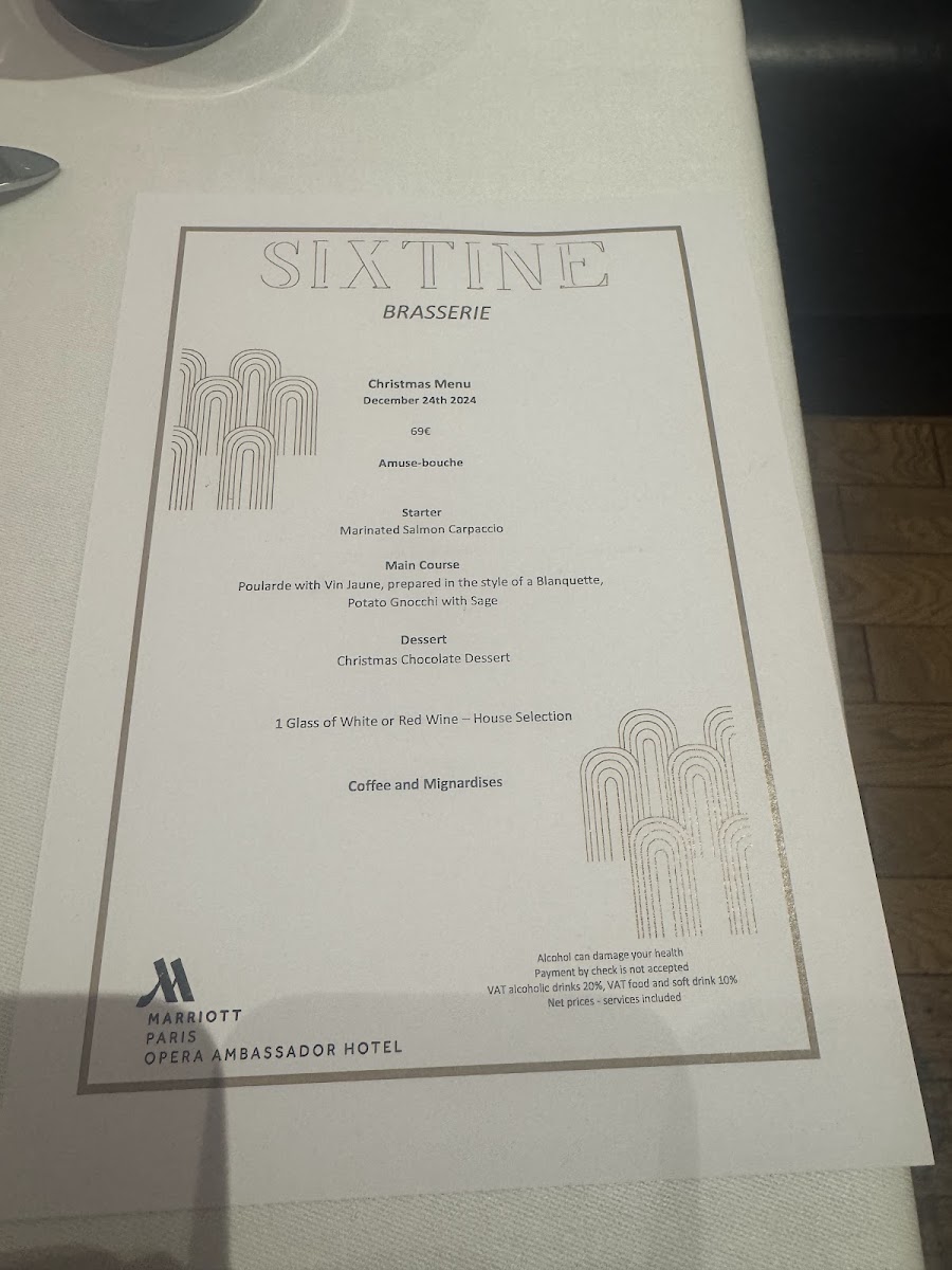 Brasserie Sixtine Photo Menu 2