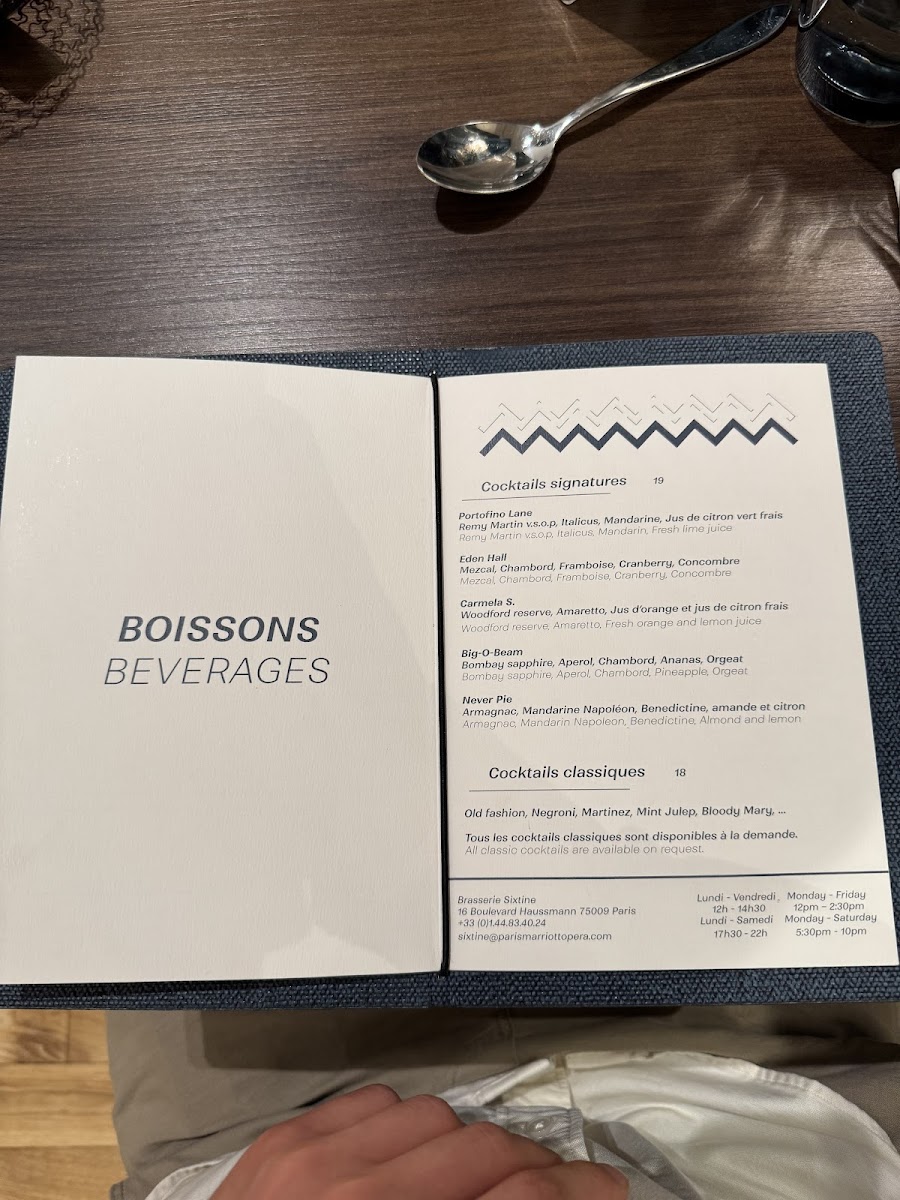 Brasserie Sixtine Photo Menu 3