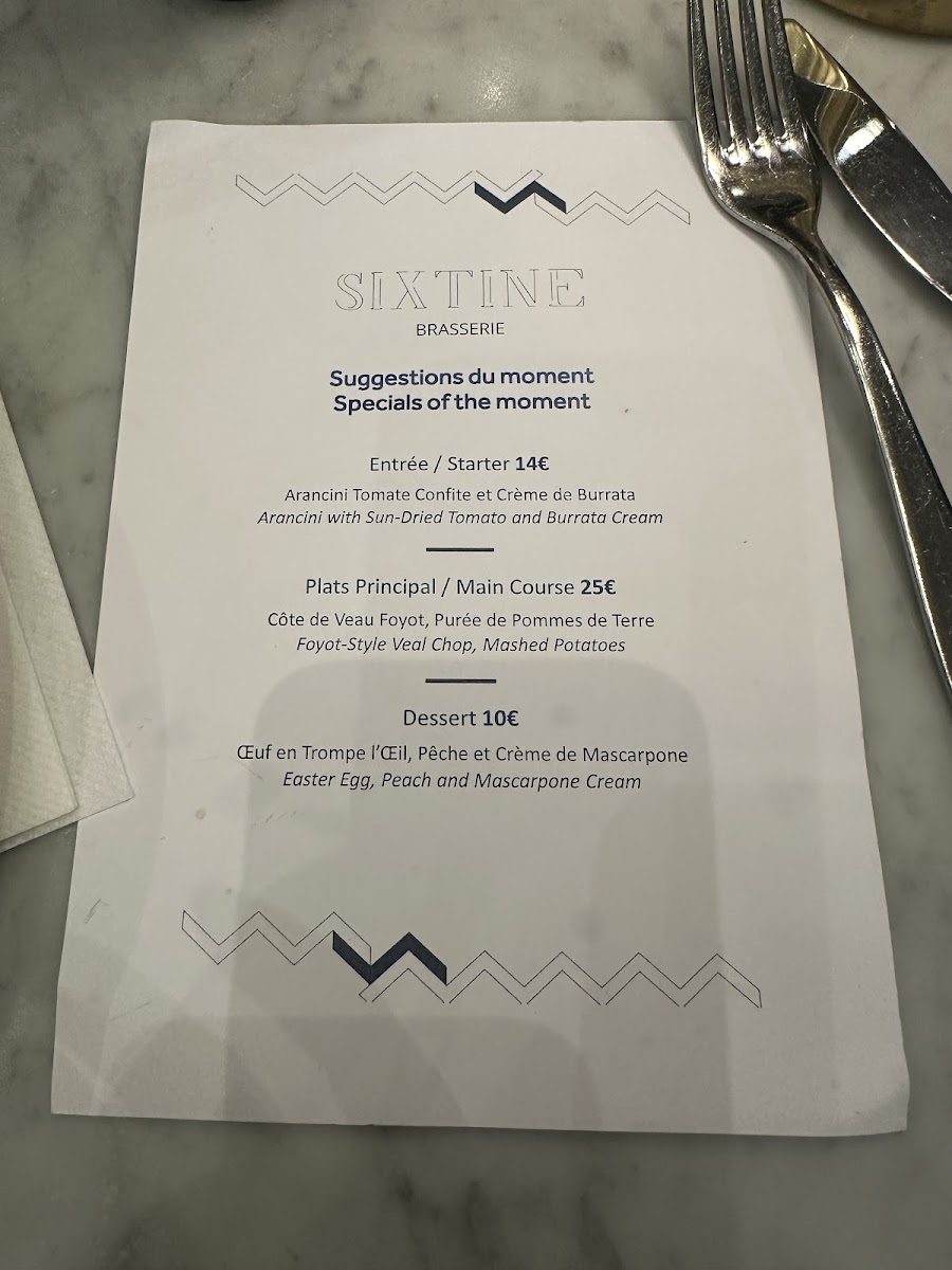 Brasserie Sixtine Photo Menu 8