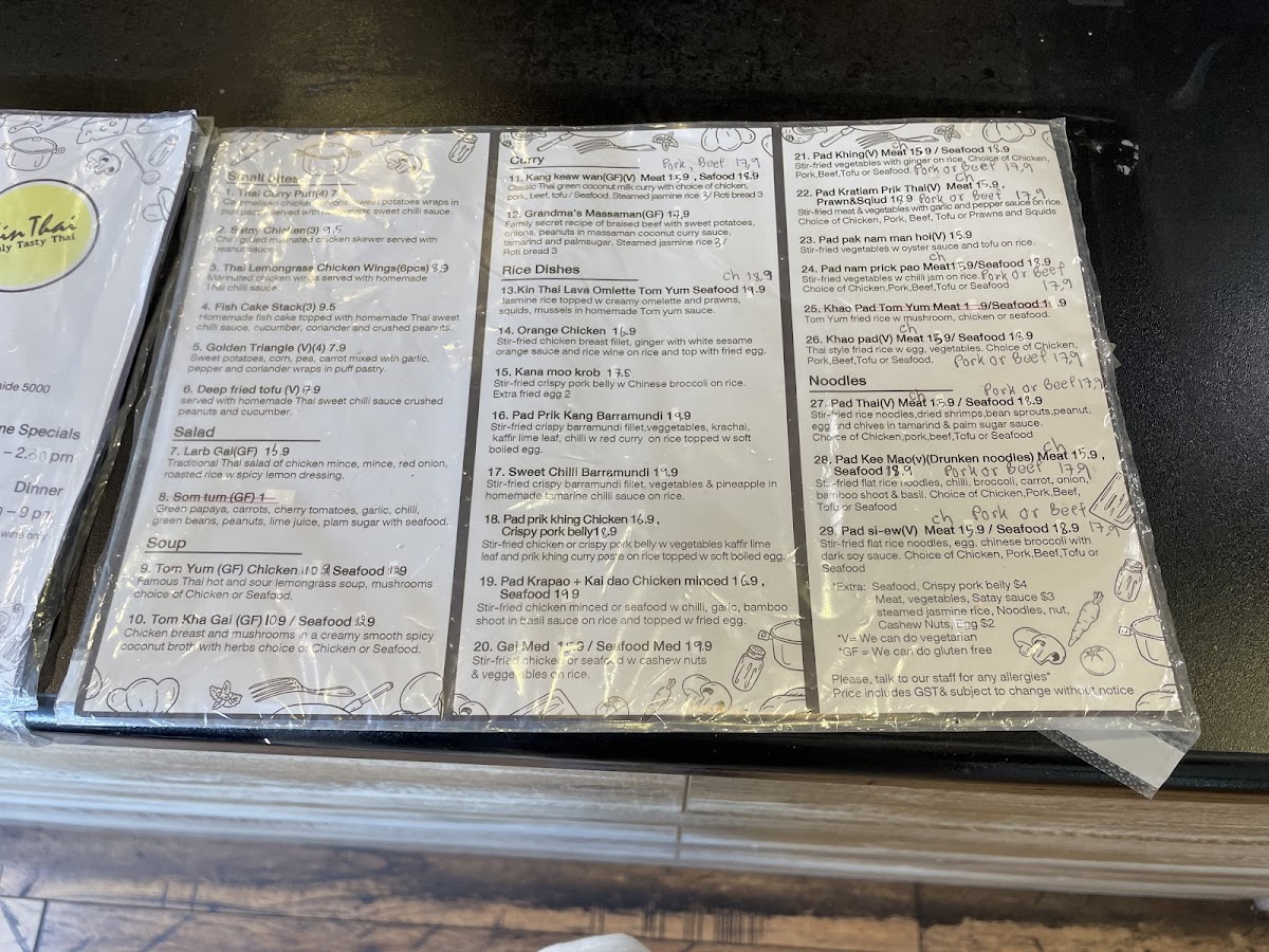Kin Thai on Waymouth Photo Menu 7