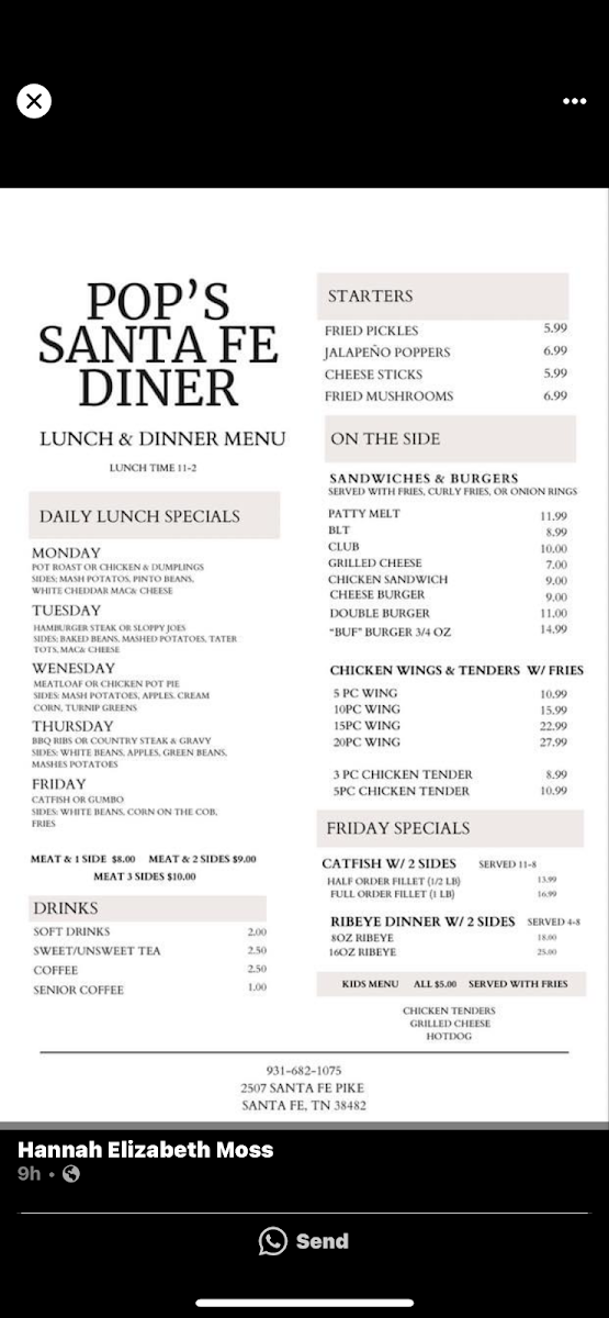 Santa Fe Diner Photo Menu 3