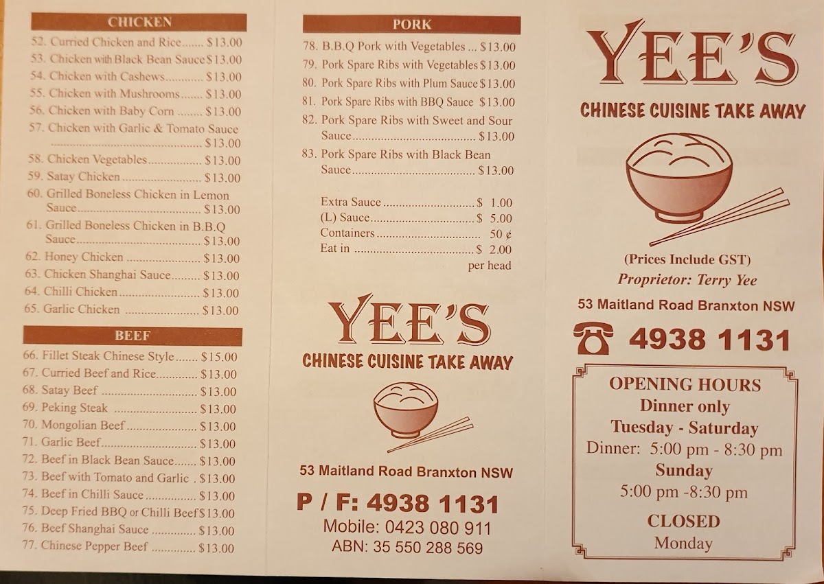 Yee's Chinese Cuisine Photo Menu 4