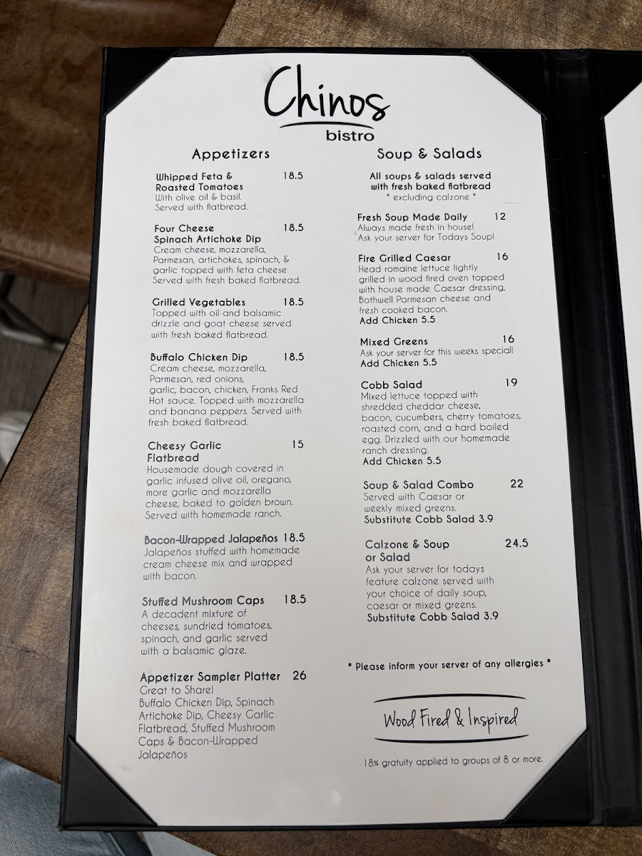 Chino's Bistro Photo Menu 1