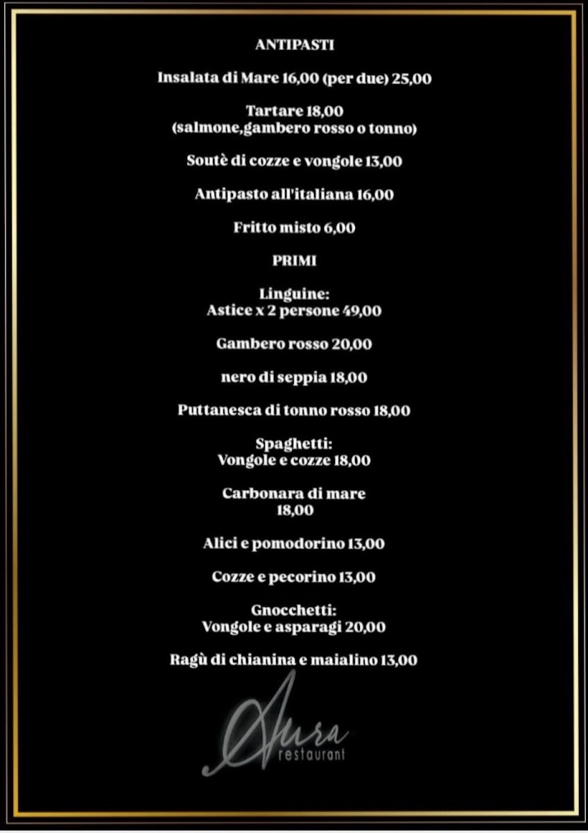 Aura Restaurant Photo Menu 1