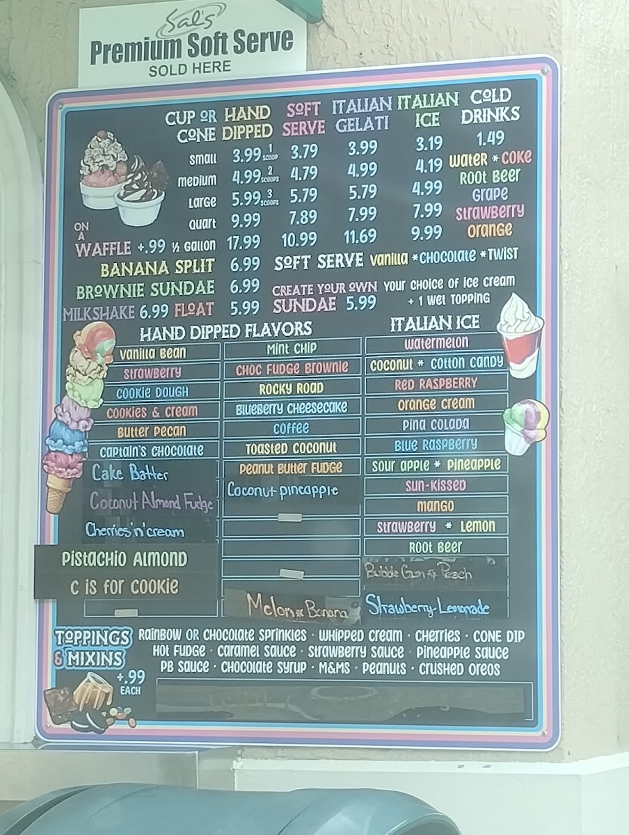 Sal's Italian Ice Photo Menu 2