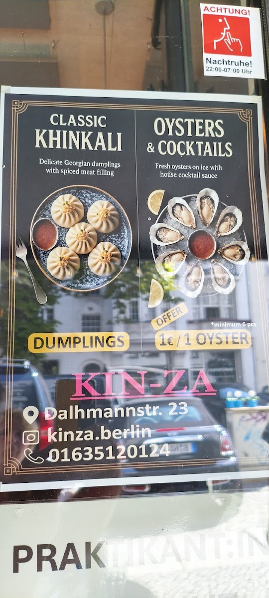 Kin Za Dumplings and Oysters at Kudamm Photo Menu 6