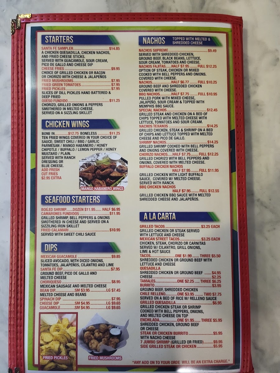Santa Fe Grill & Cantina Ridgeland Photo Menu 5