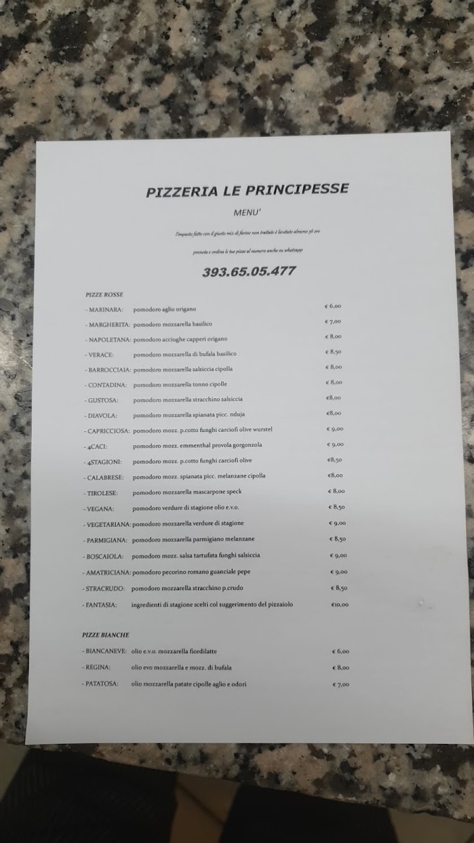 Pizzeria Le Principesse di Sirio Campolungo Photo Menu 3