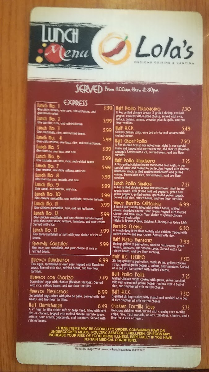 Lola's Mexican Cuisine & Cantina Photo Menu 6