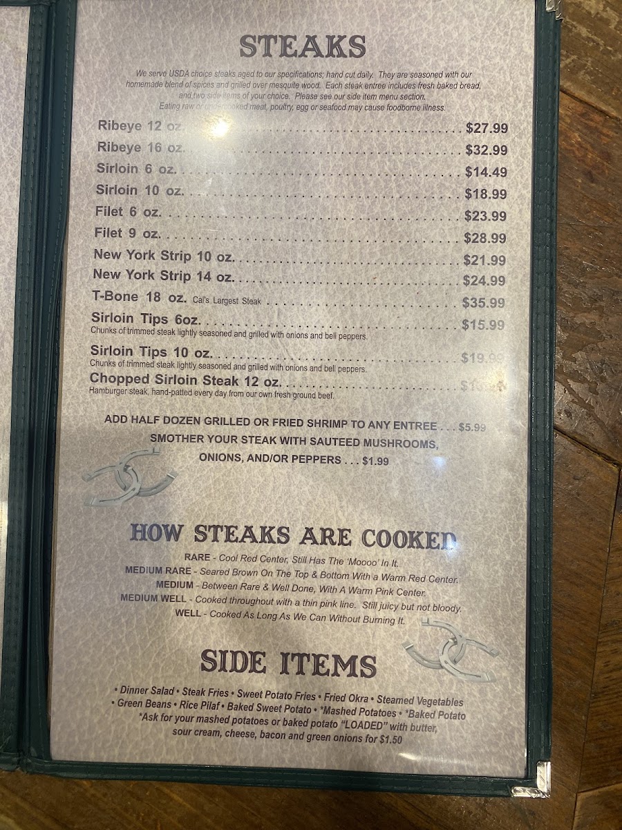 Callahan's Steak House Photo Menu 8