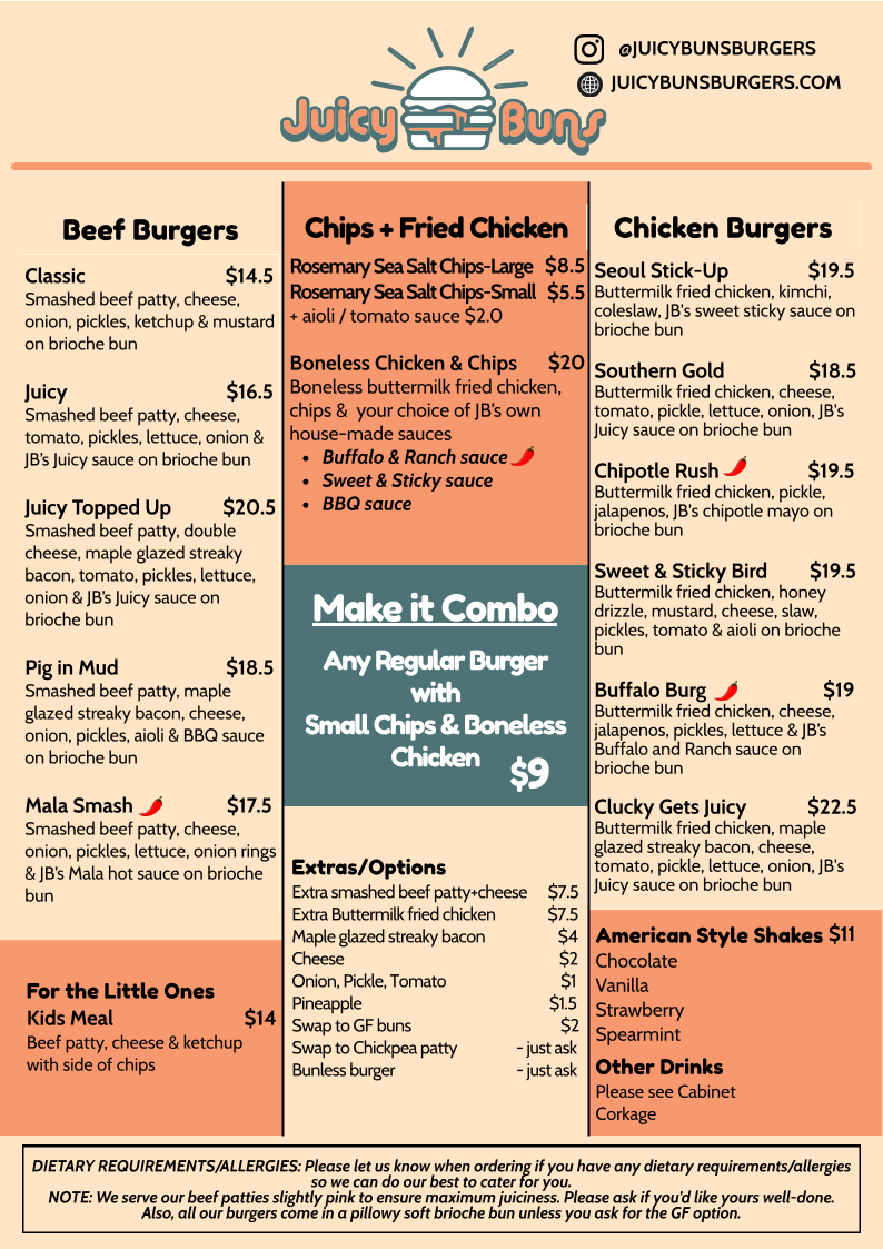 Juicy Buns Burgers Photo Menu 1