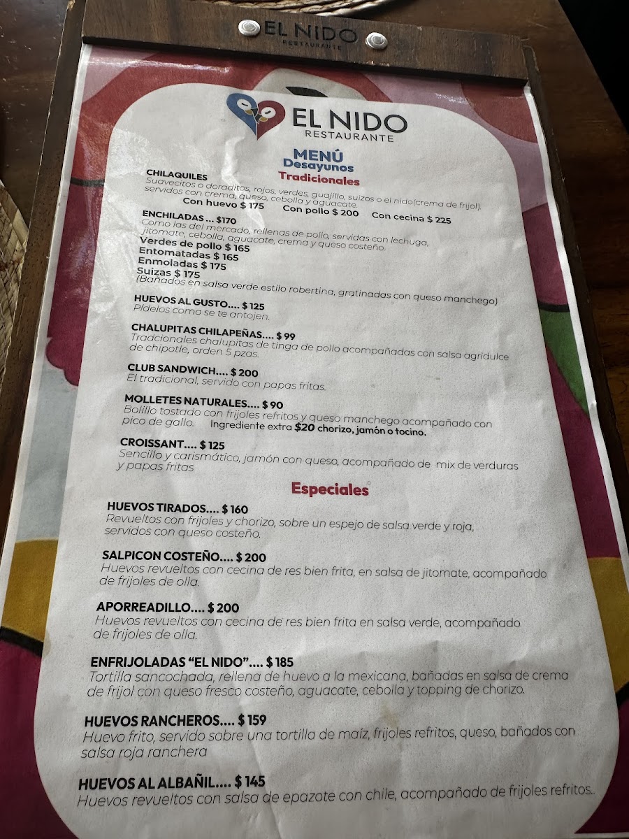 El Nido Restaurante Acapulco Photo Menu 1