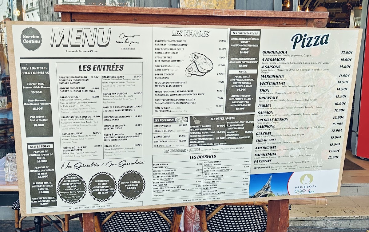Brasserie Pizzeria d'azur Photo Menu 2