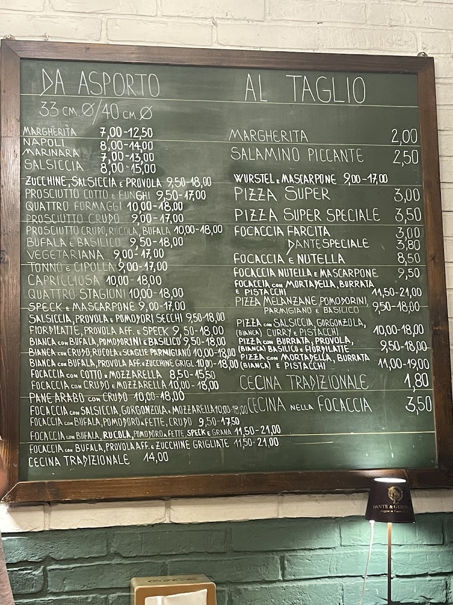 Dante & Gentucca Photo Menu 1