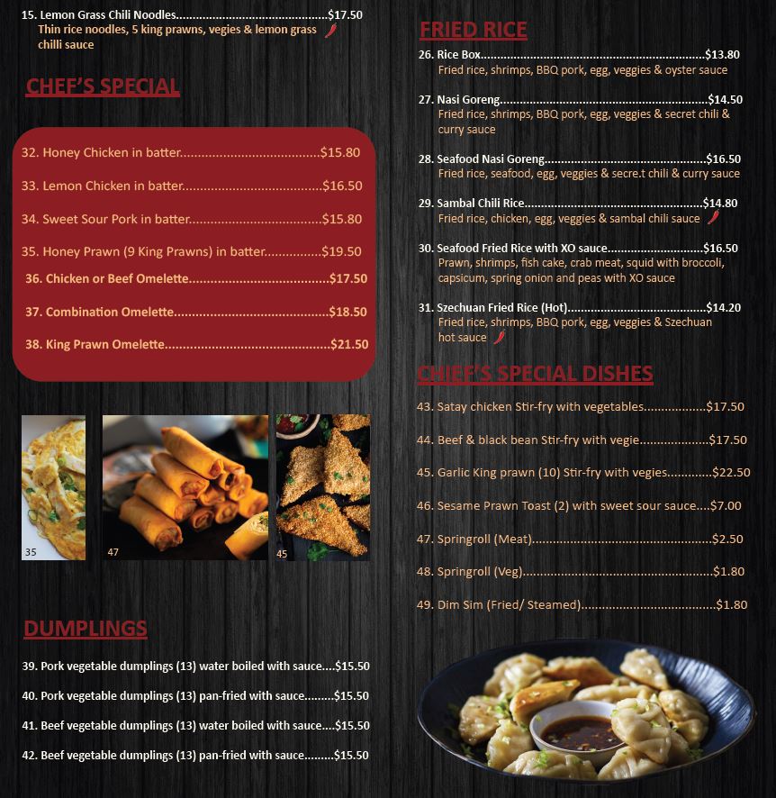 Wok On Clyde Photo Menu 1