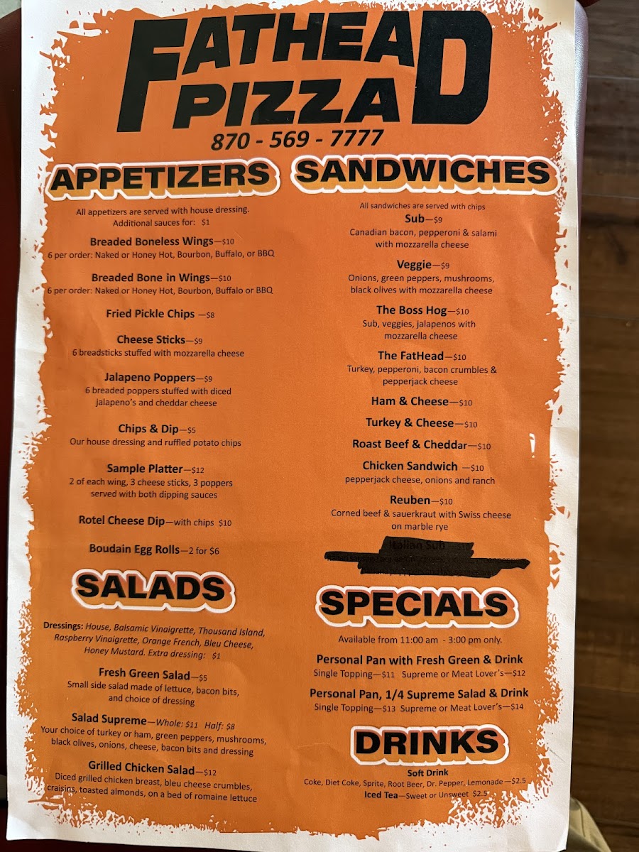 Fatheads Pizza Photo Menu 2