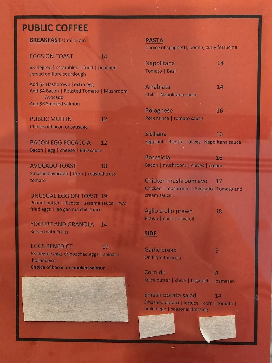 Public Coffee Photo Menu 3