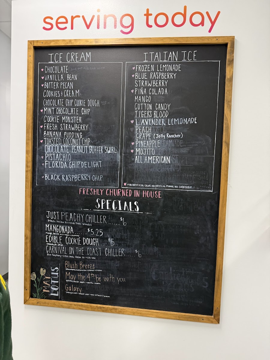 Coastal Chill Creamery Photo Menu 3