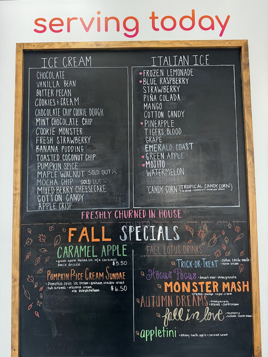 Coastal Chill Creamery Photo Menu 5