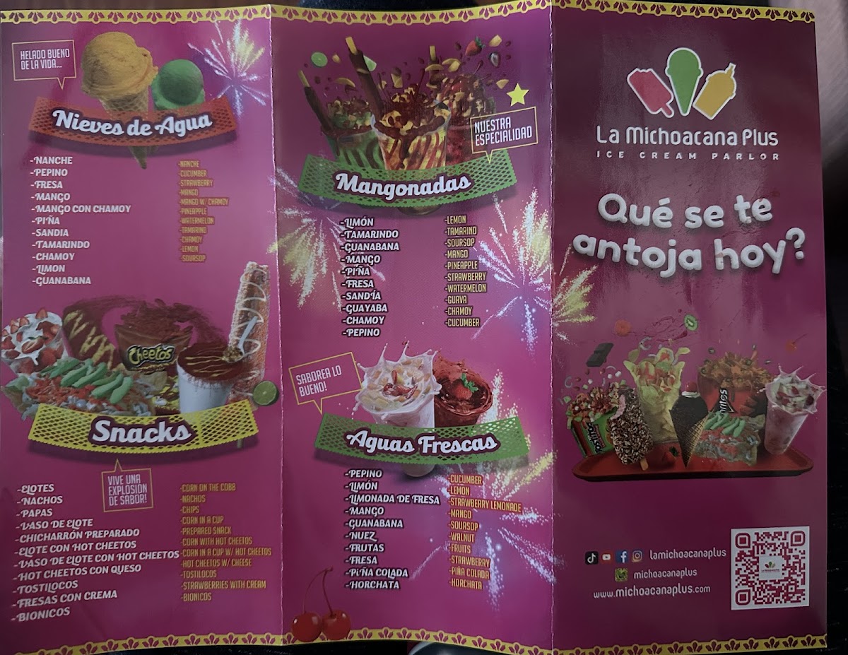 La Michoacana Plus Kerman Photo Menu 1