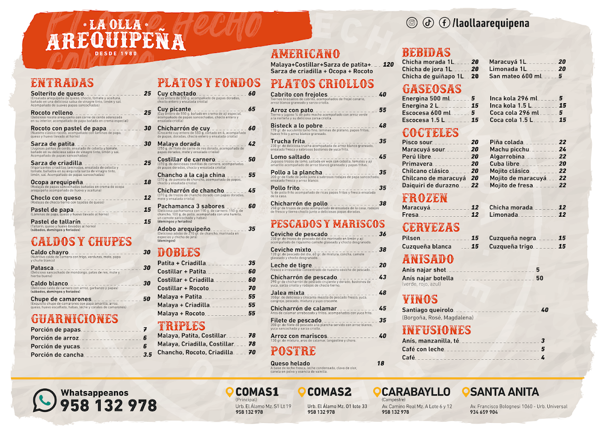 La Olla Arequipeña - Sede Campestre Photo Menu 1