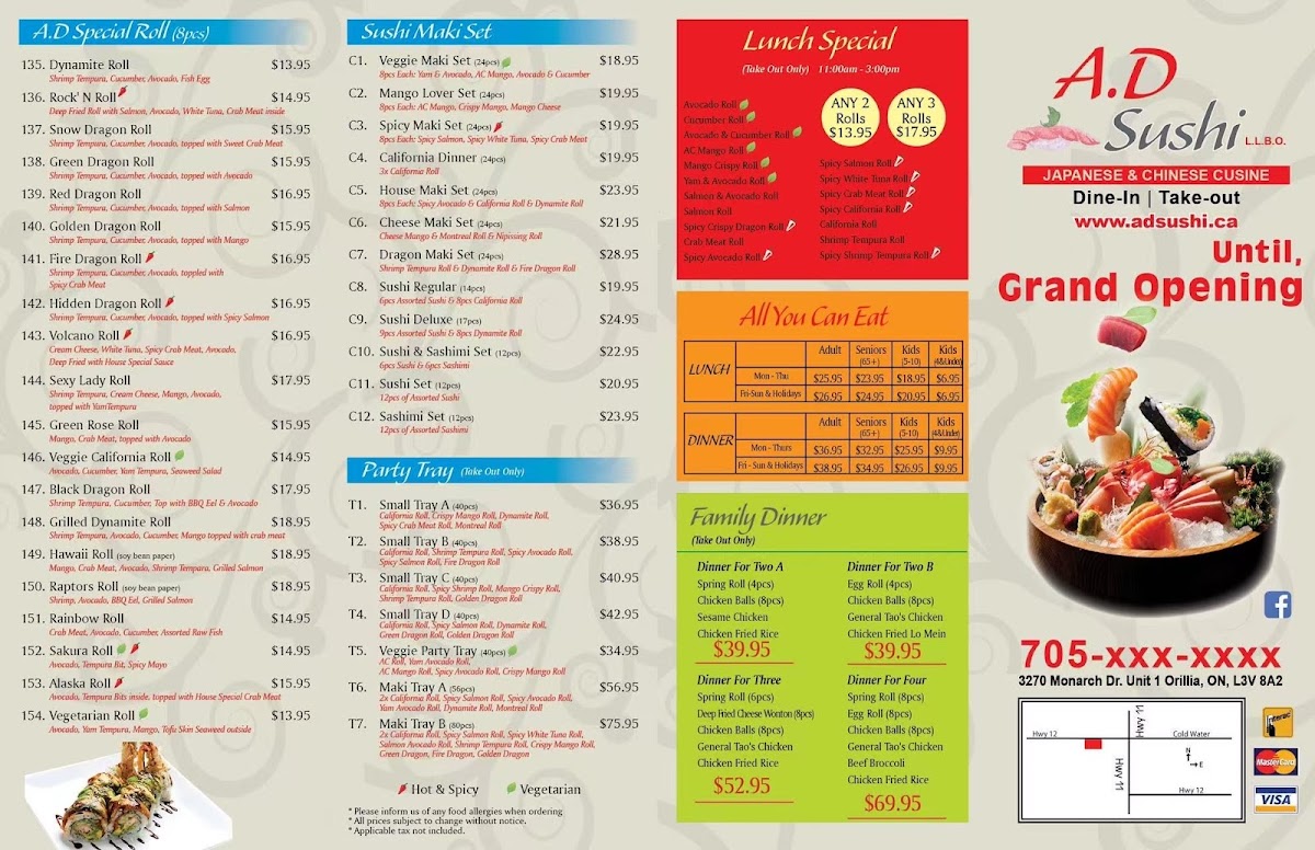 A.D Sushi Photo Menu 1