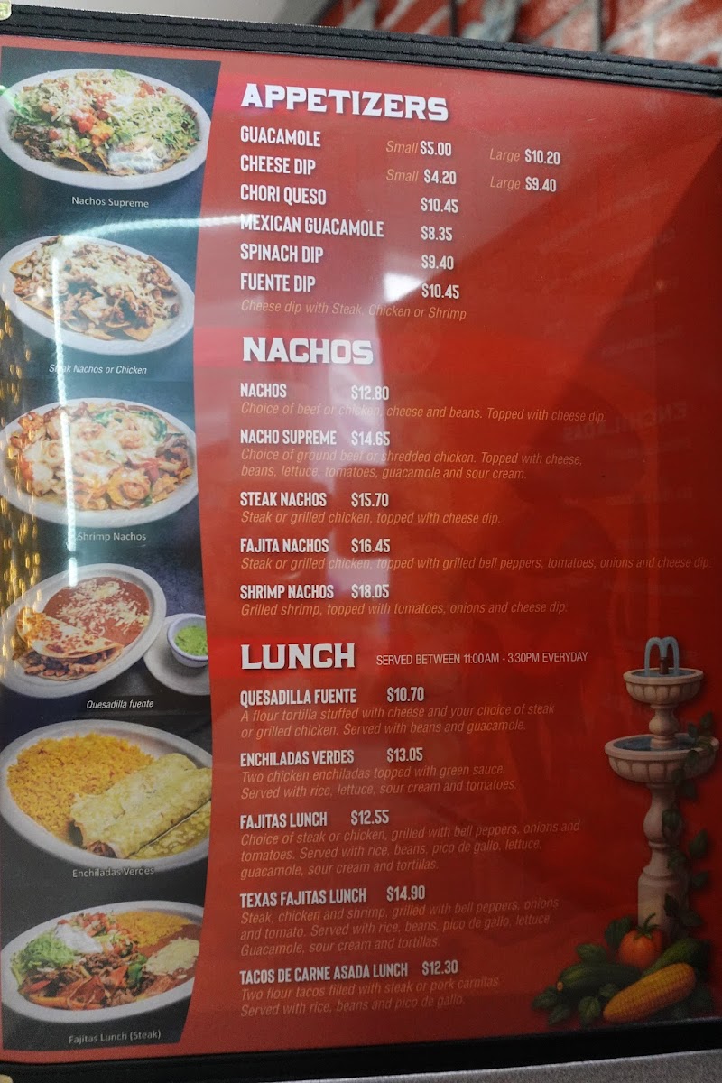 La Fuente Mexican Restaurant Photo Menu 1