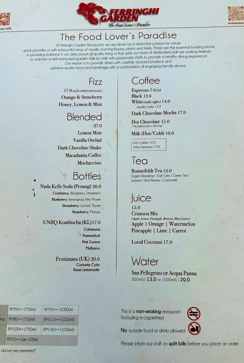 Ferringhi Garden Restaurant Photo Menu 1