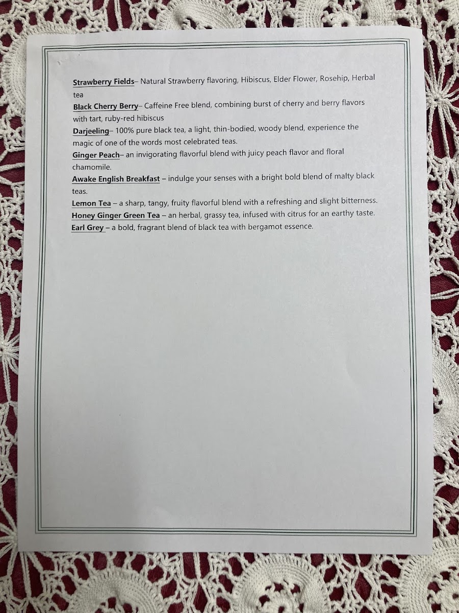 The Village Tea Room Photo Menu 4