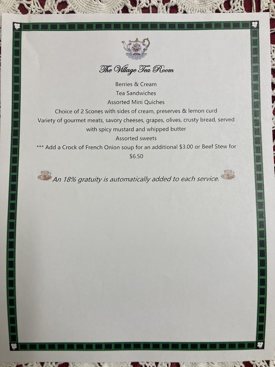 The Village Tea Room Photo Menu 5
