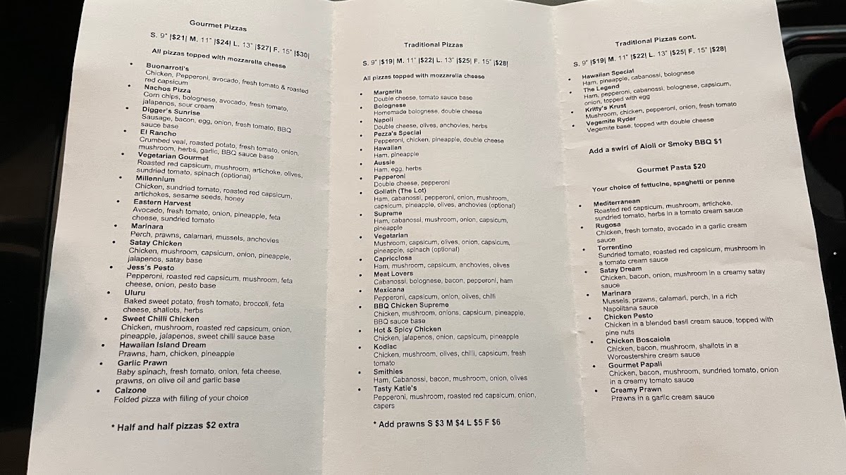 Bonno's Pizzeria Photo Menu 1