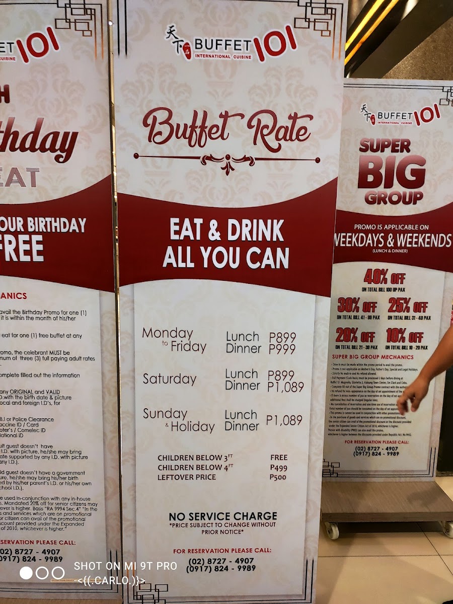Buffet 101 Robinsons Magnolia Photo Menu 4
