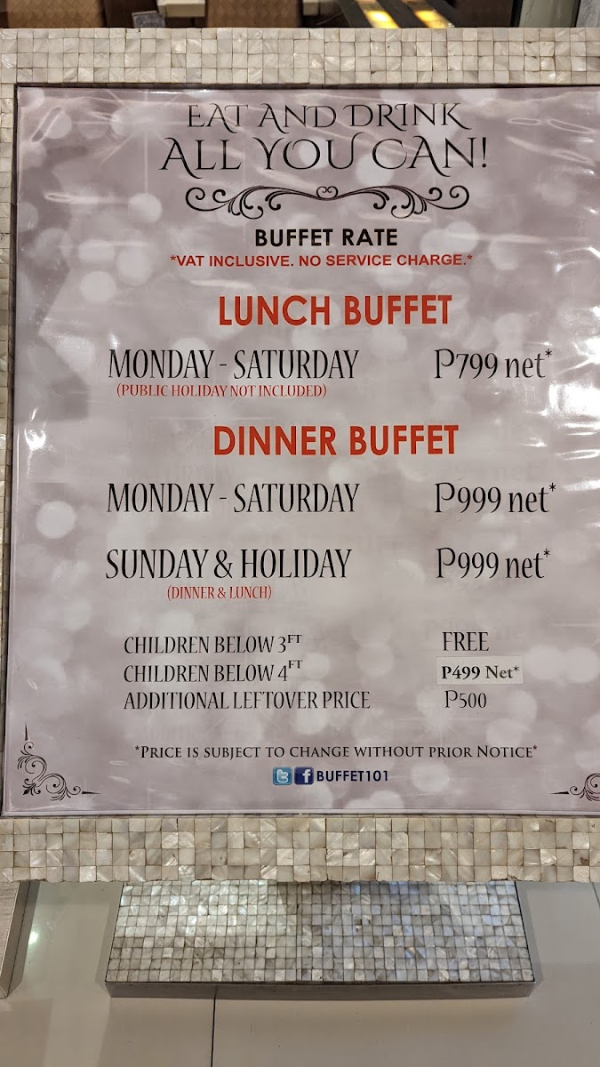Buffet 101 Robinsons Magnolia Photo Menu 6