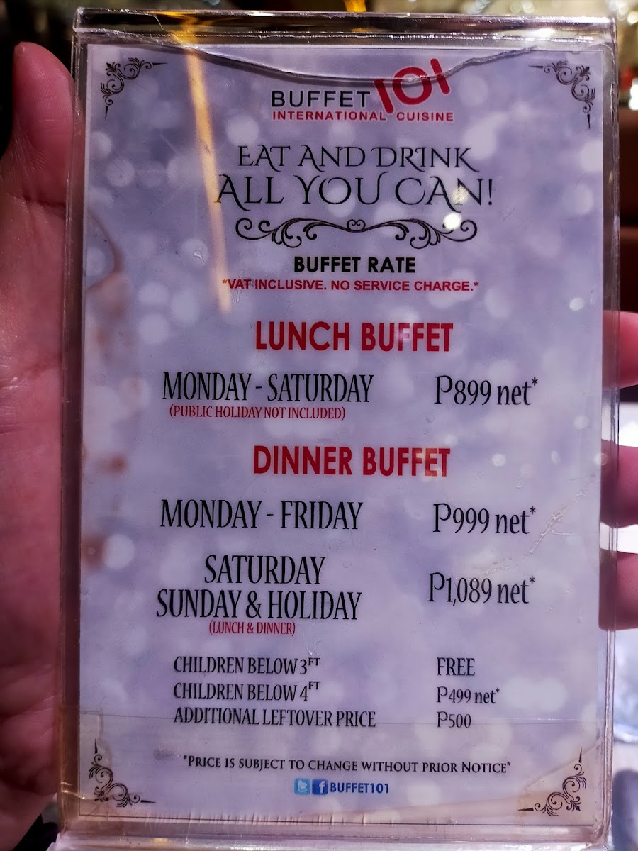 Buffet 101 Robinsons Magnolia Photo Menu 7
