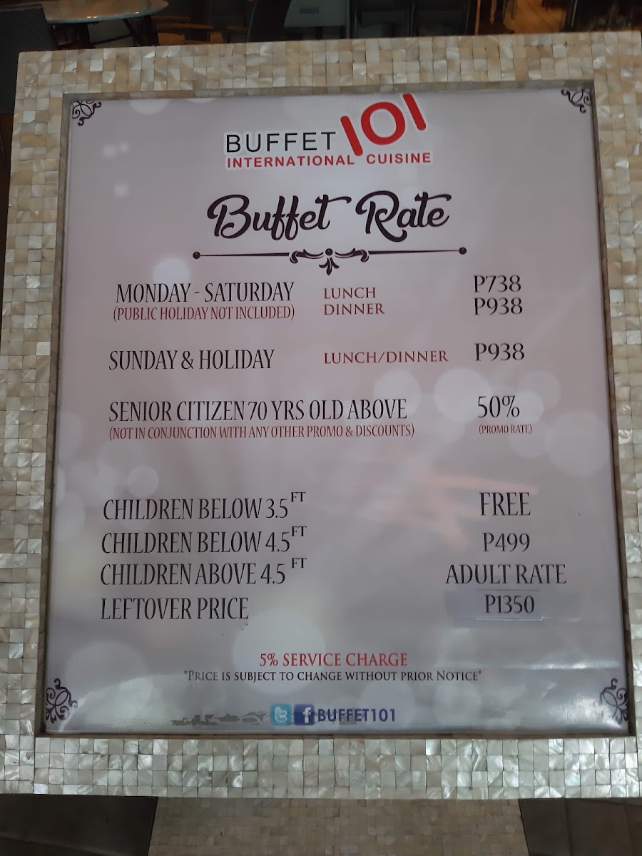 Buffet 101 Robinsons Magnolia Photo Menu 8