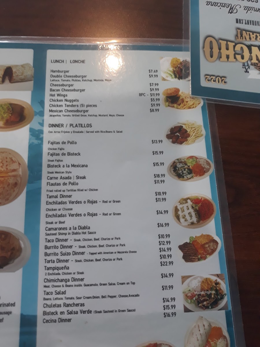 Mi Rancho Restaurant Photo Menu 3