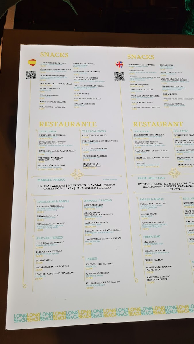 Long Beach Club Lanzarote Photo Menu 6