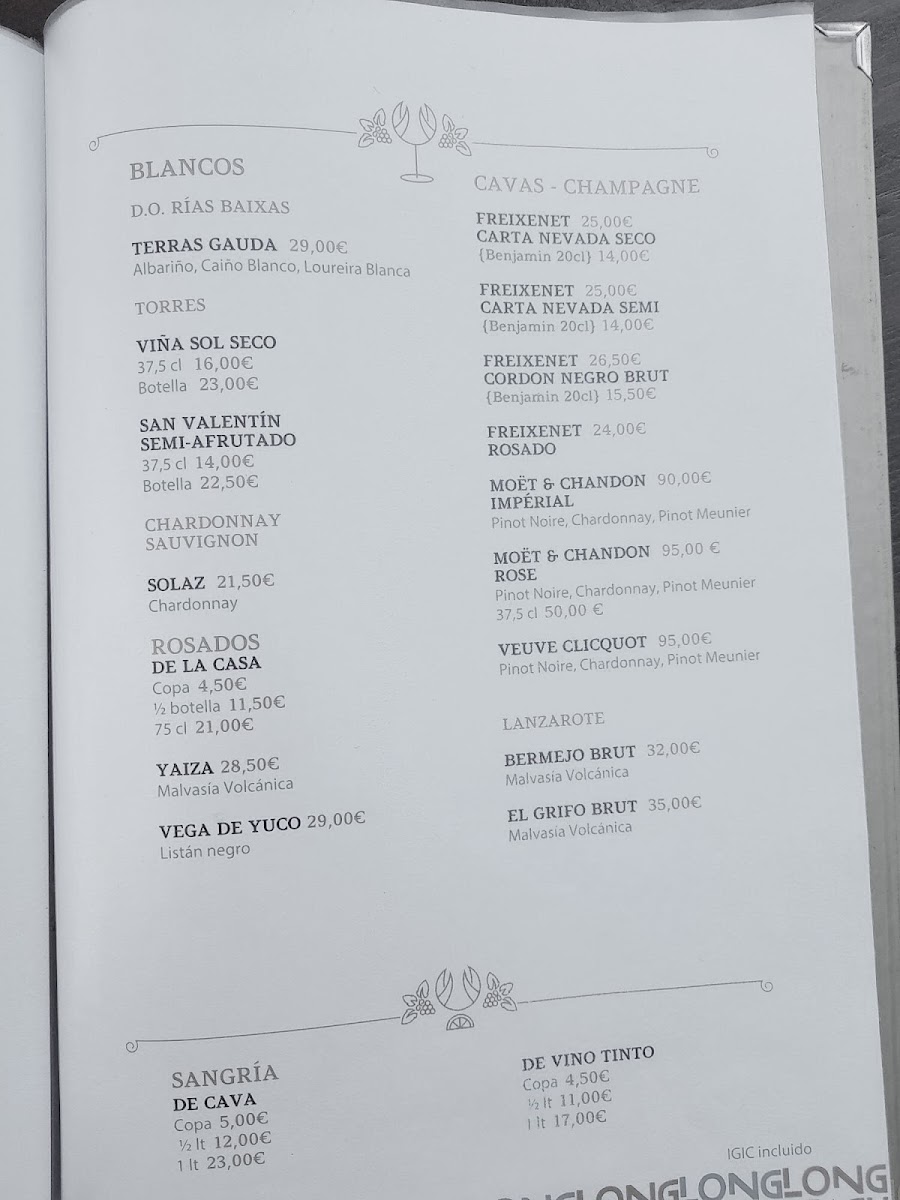 Long Beach Club Lanzarote Photo Menu 9