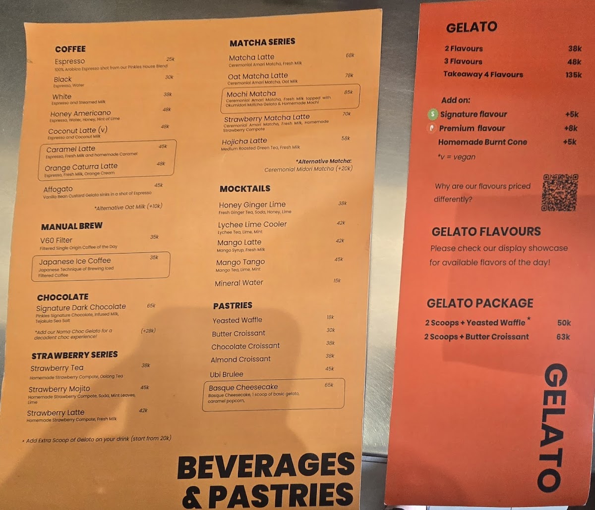 Pinkies Gelato & Coffee Photo Menu 3